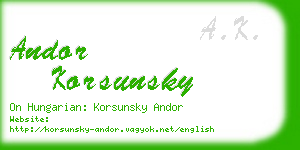 andor korsunsky business card